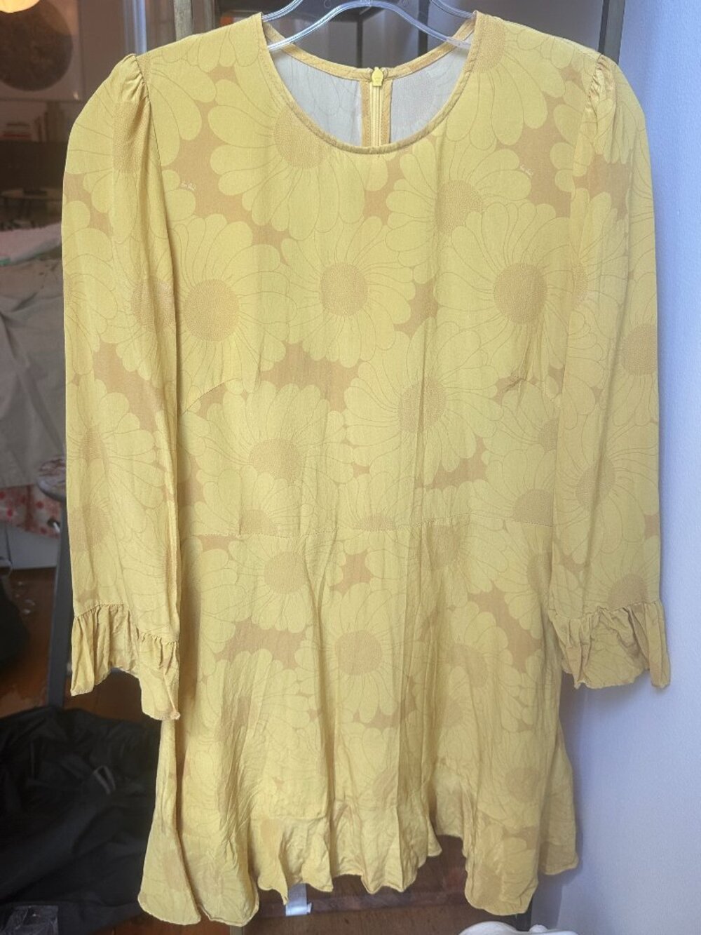 Réalisation Par The Mary Jane Mini Dress Yellow "Sunflower" Silk Print